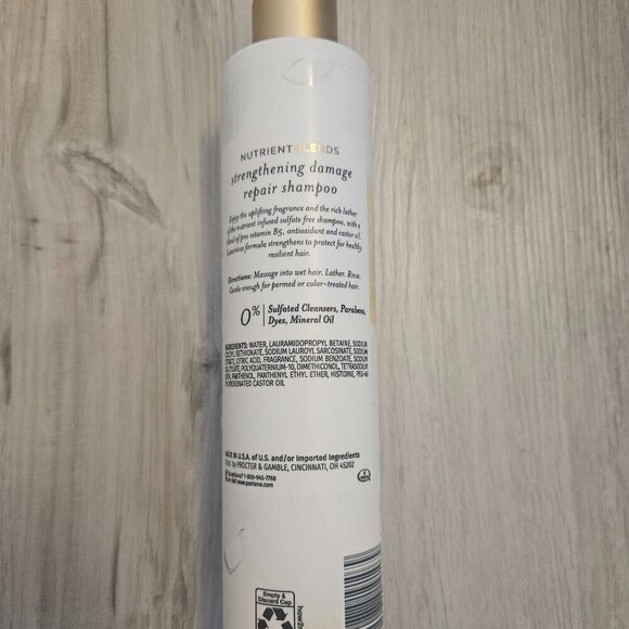 Pantene Nutrient Blends Sulfate Free Castor Oil Shampoo for Damage Repair - 9.6 - Picture 6 of 8